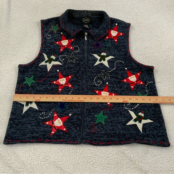 Designers Studio Originals Large Vintage Embroidered Appliqué Christmas Sweater - Picture 11 of 12